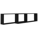 vidaXL Rafturi de perete cub, 2 buc., negru, 100x15x30 cm, PAL