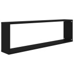 vidaXL Rafturi de perete cub, 2 buc., negru, 100x15x30 cm, PAL