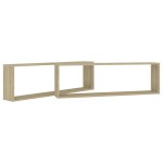 vidaXL Rafturi de perete cub, 2 buc., stejar sonoma, 100x15x30 cm, PAL vidaXL Rafturi de perete cub, 2 buc., stejar sonoma, 100x15x30 cm, PAL
