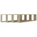 vidaXL Rafturi de perete cub, 4 buc., stejar sonoma, 100x15x30 cm, PAL