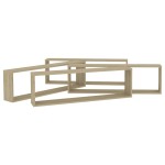 vidaXL Rafturi de perete cub, 4 buc., stejar sonoma, 100x15x30 cm, PAL