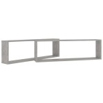 vidaXL Rafturi de perete cub, 2 buc., gri beton, 100x15x30 cm, PAL vidaXL Rafturi de perete cub, 2 buc., gri beton, 100x15x30 cm, PAL