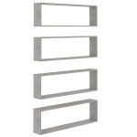 vidaXL Rafturi de perete cub, 4 buc., gri beton, 100x15x30 cm, PAL vidaXL Rafturi de perete cub, 4 buc., gri beton, 100x15x30 cm, PAL