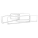 vidaXL Rafturi de perete cub, 4 buc., alb extralucios, 100x15x30 cm, PAL