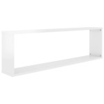 vidaXL Rafturi de perete cub, 4 buc., alb extralucios, 100x15x30 cm, PAL