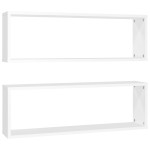 vidaXL Rafturi de perete cub, 2 buc., alb, 80x15x26,5cm lemn prelucrat vidaXL Rafturi de perete cub, 2 buc., alb, 80x15x26,5cm lemn prelucrat