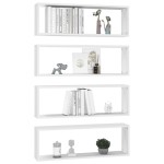 vidaXL Rafturi de perete cub, 4 buc., alb, 80x15x26,5cm lemn prelucrat