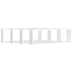 vidaXL Rafturi de perete cub, 4 buc., alb, 80x15x26,5cm lemn prelucrat