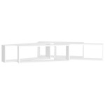 vidaXL Rafturi de perete cub, 4 buc., alb, 80x15x26,5cm lemn prelucrat