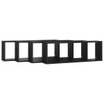vidaXL Rafturi de perete cub 4 buc. negru 80x15x26,5 cm lemn prelucrat vidaXL Rafturi de perete cub 4 buc. negru 80x15x26,5 cm lemn prelucrat