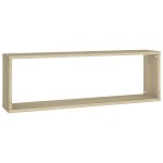 vidaXL Rafturi de perete cub, 2 buc., stejar sonoma, 80x15x26,5 cm PAL