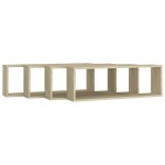 vidaXL Rafturi de perete cub, 4 buc., stejar sonoma, 80x15x26,5cm lemn