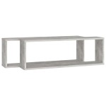 vidaXL Rafturi de perete cub, 2 buc., gri beton, 80x15x26,5 cm, PAL vidaXL Rafturi de perete cub, 2 buc., gri beton, 80x15x26,5 cm, PAL