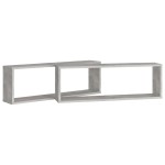 vidaXL Rafturi de perete cub, 2 buc., gri beton, 80x15x26,5 cm, PAL vidaXL Rafturi de perete cub, 2 buc., gri beton, 80x15x26,5 cm, PAL