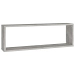 vidaXL Rafturi de perete cub, 2 buc., gri beton, 80x15x26,5 cm, PAL vidaXL Rafturi de perete cub, 2 buc., gri beton, 80x15x26,5 cm, PAL