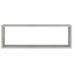 vidaXL Rafturi de perete cub, 2 buc., gri beton, 80x15x26,5 cm, PAL vidaXL Rafturi de perete cub, 2 buc., gri beton, 80x15x26,5 cm, PAL
