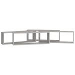 vidaXL Rafturi de perete cub, 4 buc., gri beton, 80x15x26,5 cm, PAL vidaXL Rafturi de perete cub, 4 buc., gri beton, 80x15x26,5 cm, PAL