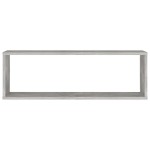 vidaXL Rafturi de perete cub, 4 buc., gri beton, 80x15x26,5 cm, PAL vidaXL Rafturi de perete cub, 4 buc., gri beton, 80x15x26,5 cm, PAL
