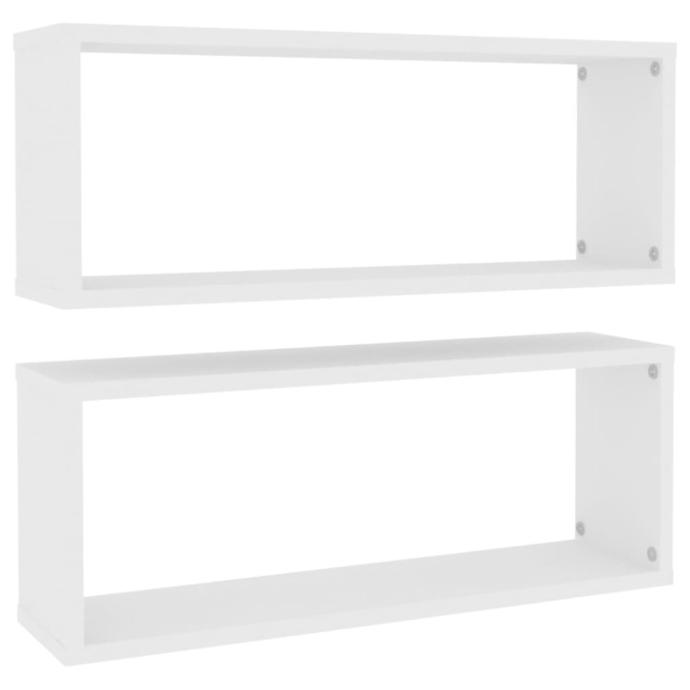 vidaXL Rafturi de perete cub 2 bucăți alb 60x15x23 cm lemn prelucrat
