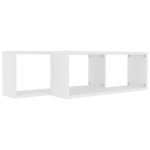 vidaXL Rafturi de perete cub 2 bucăți alb 60x15x23 cm lemn prelucrat vidaXL Rafturi de perete cub 2 bucăți alb 60x15x23 cm lemn prelucrat
