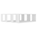 vidaXL Rafturi de perete cub, 4 buc., alb, 60x15x23 cm, lemn prelucrat