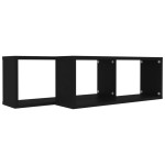 vidaXL Rafturi de perete cub 2 buc. negru 60x15x23 cm lemn prelucrat vidaXL Rafturi de perete cub 2 buc. negru 60x15x23 cm lemn prelucrat