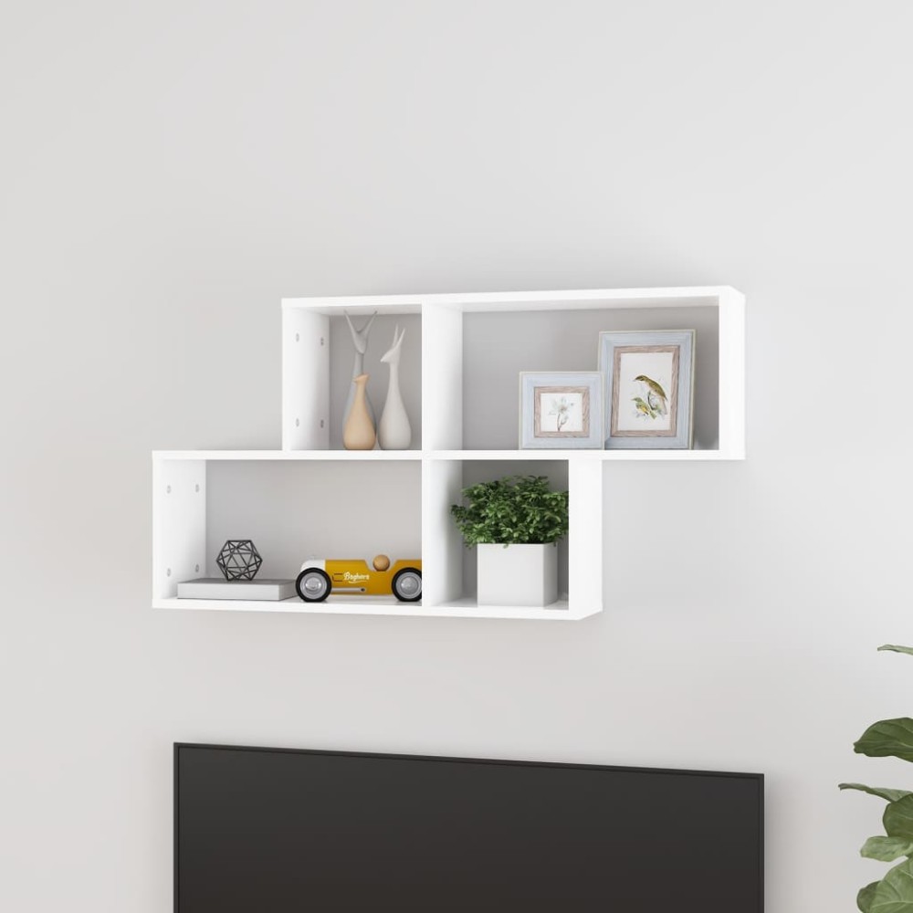 vidaXL Raft de perete, alb, 100x18x53 cm, lemn prelucrat