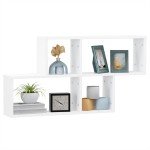 vidaXL Raft de perete, alb, 100x18x53 cm, lemn prelucrat vidaXL Raft de perete, alb, 100x18x53 cm, lemn prelucrat