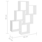 vidaXL Raft de perete cub, alb, 78x15x93 cm lemn prelucrat vidaXL Raft de perete cub, alb, 78x15x93 cm lemn prelucrat