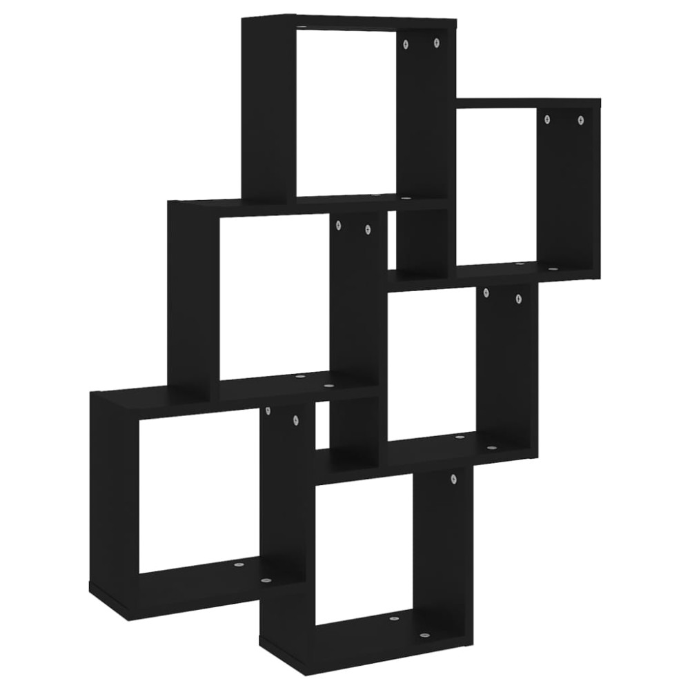 vidaXL Raft de perete cub, negru, 78x15x93 cm, PAL