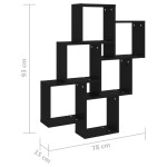 vidaXL Raft de perete cub, negru, 78x15x93 cm, PAL vidaXL Raft de perete cub, negru, 78x15x93 cm, PAL