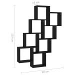 vidaXL Raft de perete cub, negru, 90x15x119 cm, PAL vidaXL Raft de perete cub, negru, 90x15x119 cm, PAL