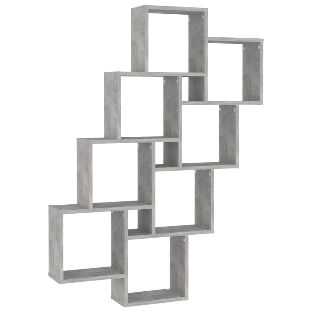 vidaXL Raft de perete cub, gri beton, 90x15x119 cm, PAL