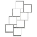 vidaXL Raft de perete cub, gri beton, 90x15x119 cm, PAL vidaXL Raft de perete cub, gri beton, 90x15x119 cm, PAL
