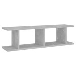 vidaXL Rafturi de perete, 2 buc., gri beton, 75x18x20 cm, lemn