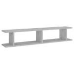 vidaXL Rafturi de perete, 2 buc., gri beton, 105x18x20 cm, PAL
