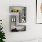 vidaXL Rafturi de perete, 2 buc., gri beton, 50x15x50 cm, PAL vidaXL Rafturi de perete, 2 buc., gri beton, 50x15x50 cm, PAL