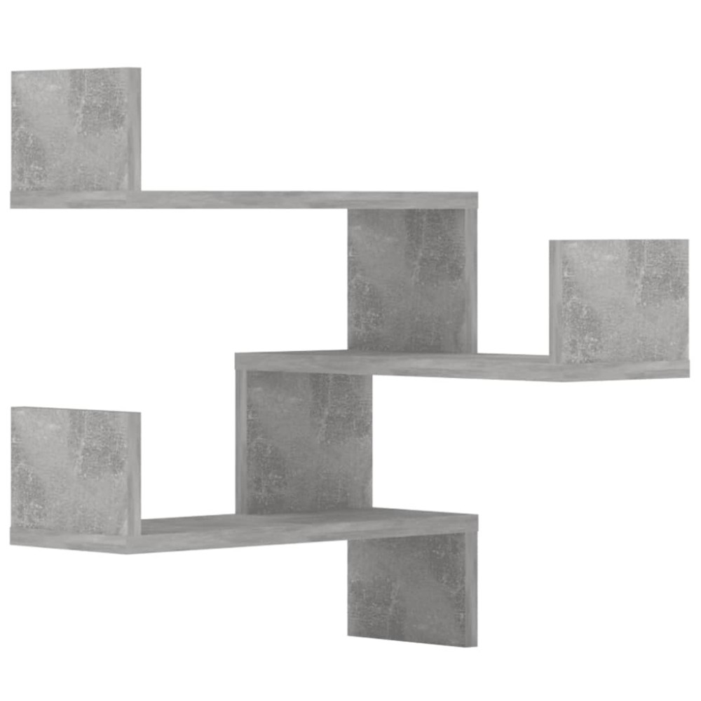 vidaXL Rafturi de perete pe colț 2 buc. gri beton 40x40x50 cm PAL