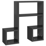 vidaXL Rafturi de perete 2 buc. gri lucios 50x15x50 cm lemn prelucrat vidaXL Rafturi de perete 2 buc. gri lucios 50x15x50 cm lemn prelucrat