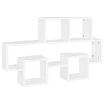 vidaXL Raft de perete în formă de mașină alb 82x15x51cm lemn prelucrat
