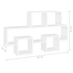 vidaXL Raft de perete în formă de mașină alb 82x15x51cm lemn prelucrat