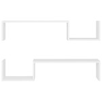 vidaXL Rafturi de perete, 2 buc., alb, 100x15x20 cm, PAL