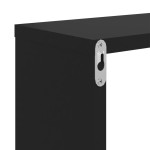 vidaXL Rafturi de perete, 2 buc., negru, 100x15x20 cm, PAL