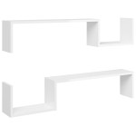 vidaXL Rafturi de perete 2 buc. alb lucios 100x15x20 cm lemn prelucrat vidaXL Rafturi de perete 2 buc. alb lucios 100x15x20 cm lemn prelucrat