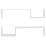 vidaXL Rafturi de perete 2 buc. alb lucios 100x15x20 cm lemn prelucrat vidaXL Rafturi de perete 2 buc. alb lucios 100x15x20 cm lemn prelucrat