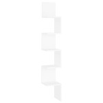 vidaXL Raft de perete de colț, alb, 20x20x127,5 cm, lemn prelucrat vidaXL Raft de perete de colț, alb, 20x20x127,5 cm, lemn prelucrat