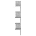 vidaXL Raft de perete pentru colț, gri beton, 20x20x127,5 cm , PAL vidaXL Raft de perete pentru colț, gri beton, 20x20x127,5 cm , PAL