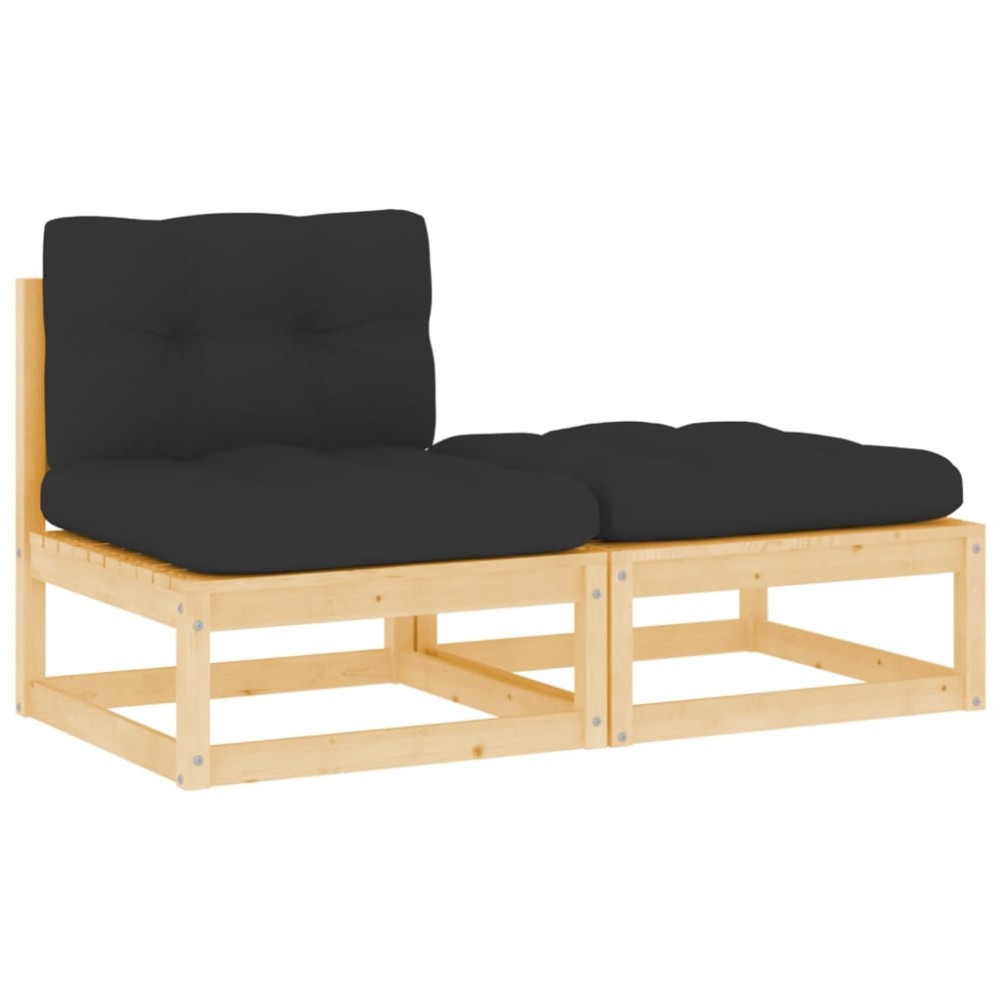 vidaXL Set mobilier de grădină cu perne, 2 piese, lemn masiv de pin