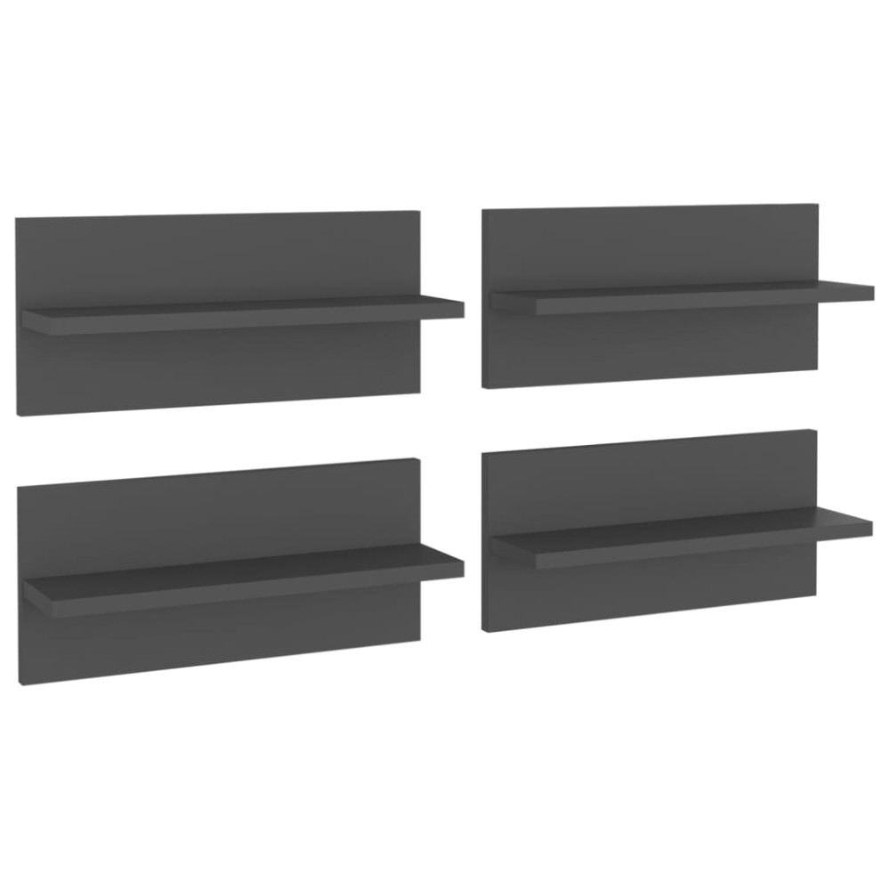vidaXL Rafturi de perete, 4 buc., gri, 40x11,5x18 cm, PAL