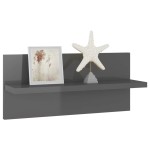 vidaXL Rafturi de perete, 4 buc., gri extralucios, 40x11,5x18 cm, PAL